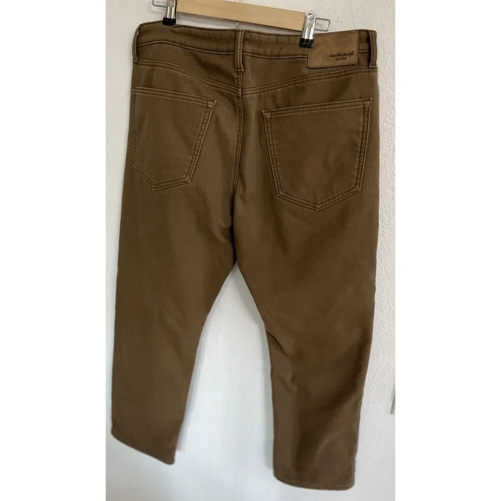 Weatherproof Vintage Mens Fleece Lined Canvas Utility Pants Sz 36x30 Brown